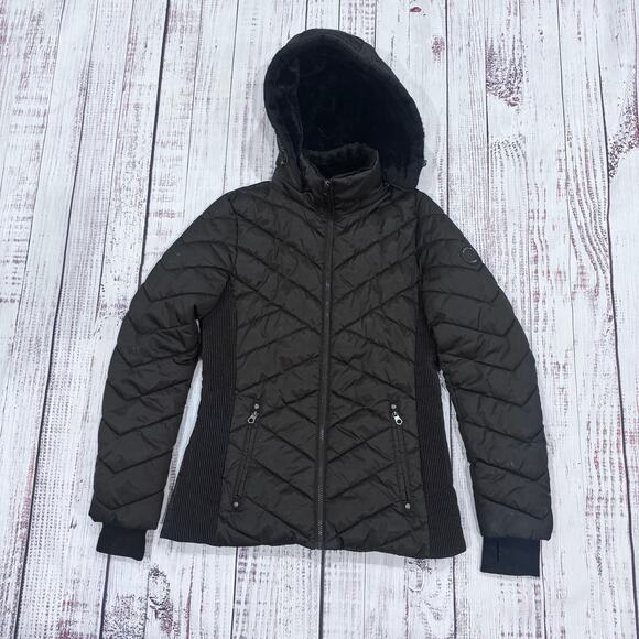 Nautica Jackets & Blazers - Nautica Quilted Hooded Puffer Jacket Women’s M Charcoal Water-Resistant